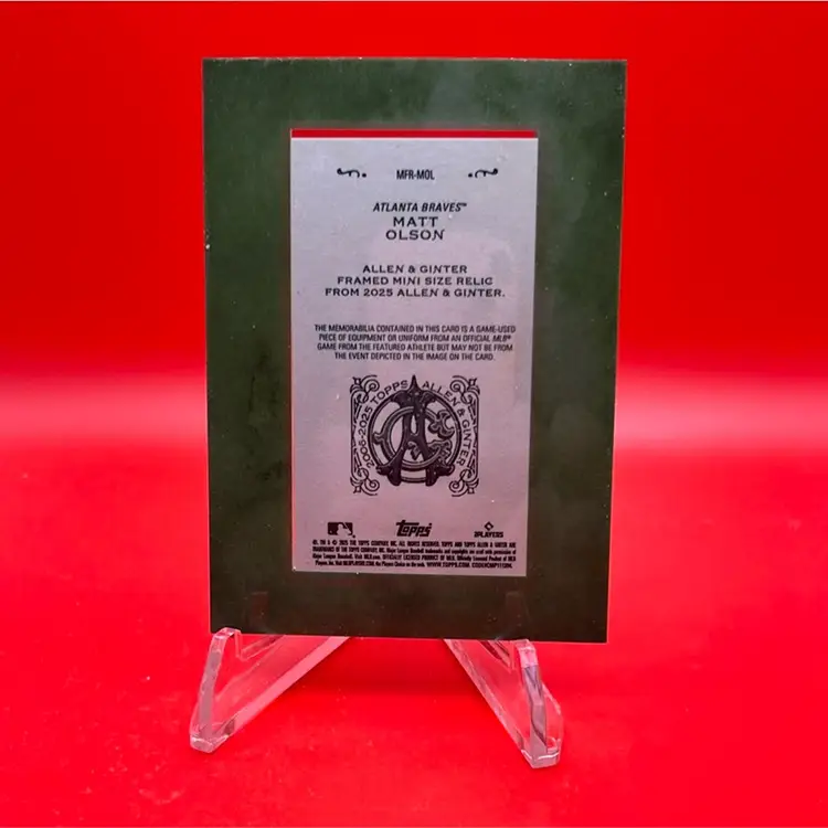 Matt Olson 2025 Topps Allen & Ginter Mini Framed Relic Atlanta Braves