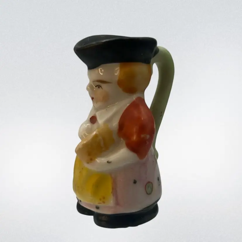 Miniature Toby Jug Pitcher Marked Occupied Japan 2” Tall x 1” Wide