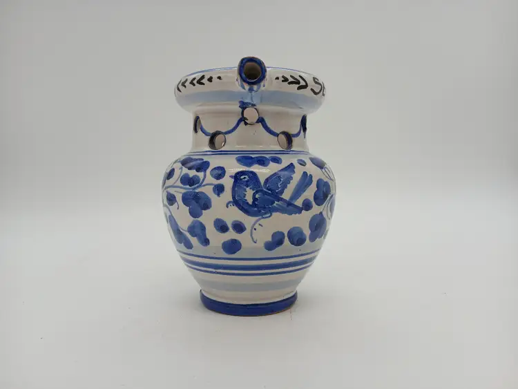 Blue and White Italian "Drink If You Can" Pitcher