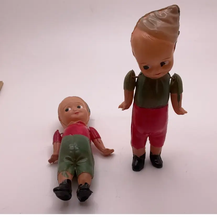 VTG Set of 2 Japan Dolls Baby Moveable Arms 4.25” Celluloid?