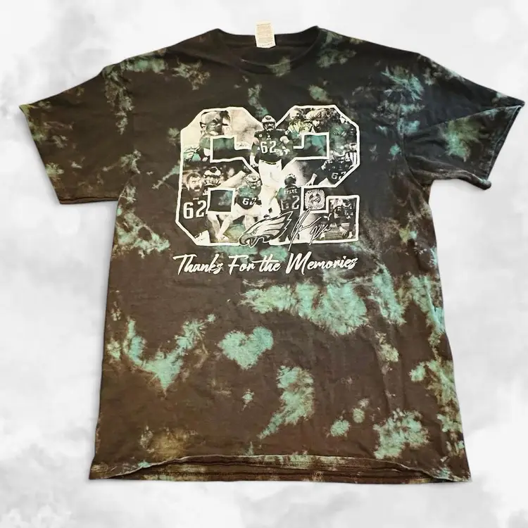 Philadelphia Eagles Jason Kelce Tie Dyed T-shirt Large