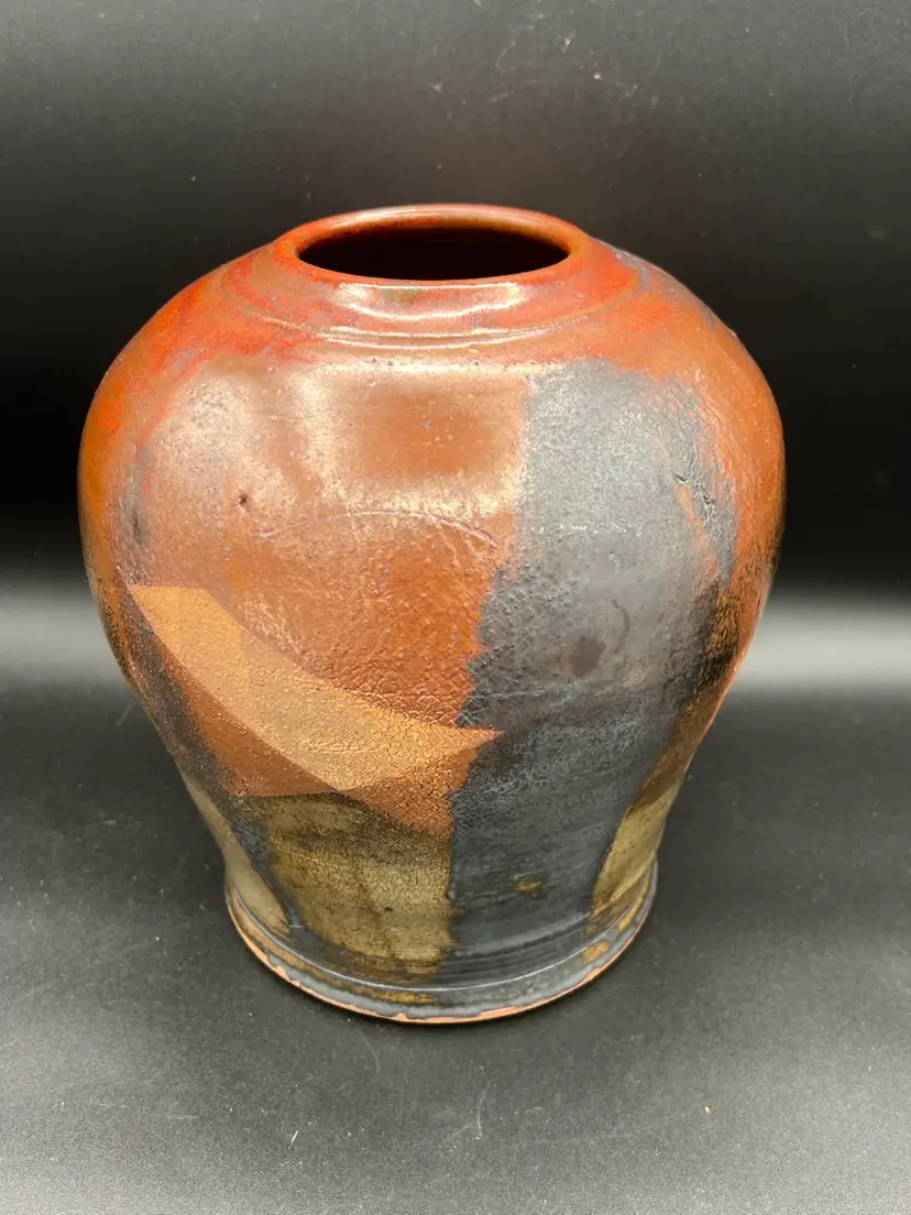 Beautiful Pottery Vase In Stunning Browns Signed