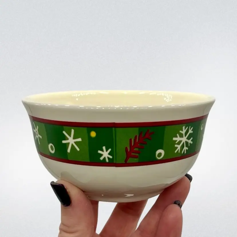 Longaberger Snowflake Christmas Holiday Dip Candy Dessert Bowl 4”