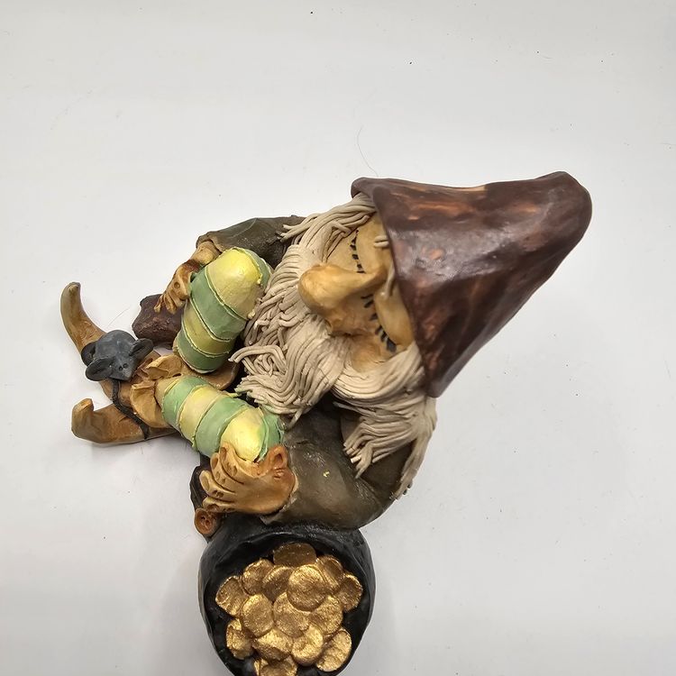 Studio Art Pottery Leprechaun Figurine gnome elf Figurine Sculpture Signed