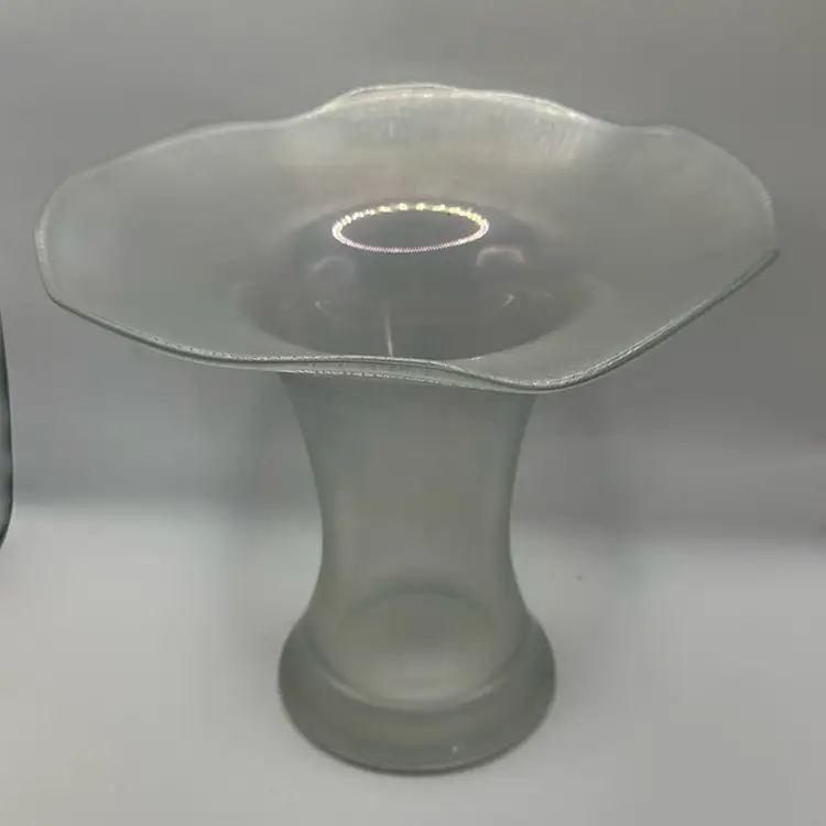 #1552 Vtg Erwin Eisch Iridescent Frosted Glass Vase 1970’s German Hand Made Signed