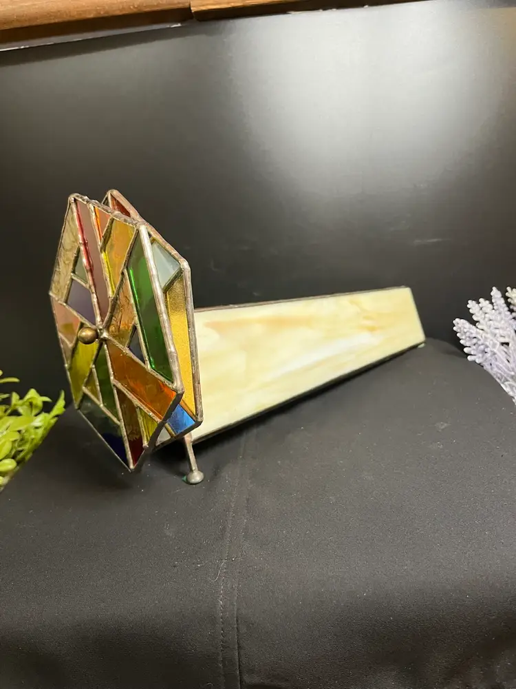 Stained Glass Triangular Kaleidoscope-With Double Wheels-Lot 57