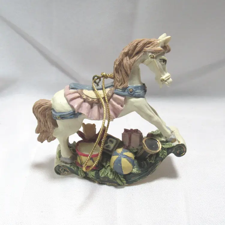 2 Rocking Horse Christmas Ornaments