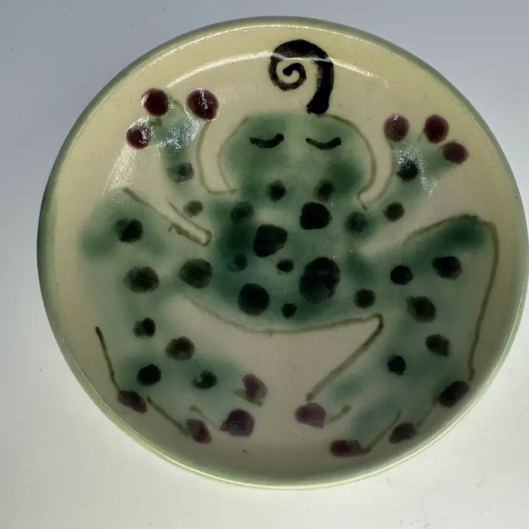 Handpainted Frog Trinket Dish