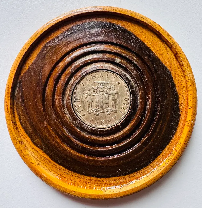 Vintage Wood Coasters With Jamaican Coins - 3 of each coin