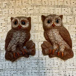 Vintage Mid Century Owl Wall Hangings