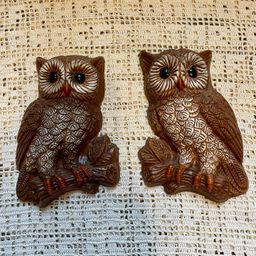 Vintage Mid Century Owl Wall Hangings