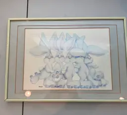 VINTAGE PRINT RARE CHEWIE NEWGETT COMPANY 1976  Stewart MOSKOWITZ ROLLERSKATE BUNNY BUNNIES RABBIT