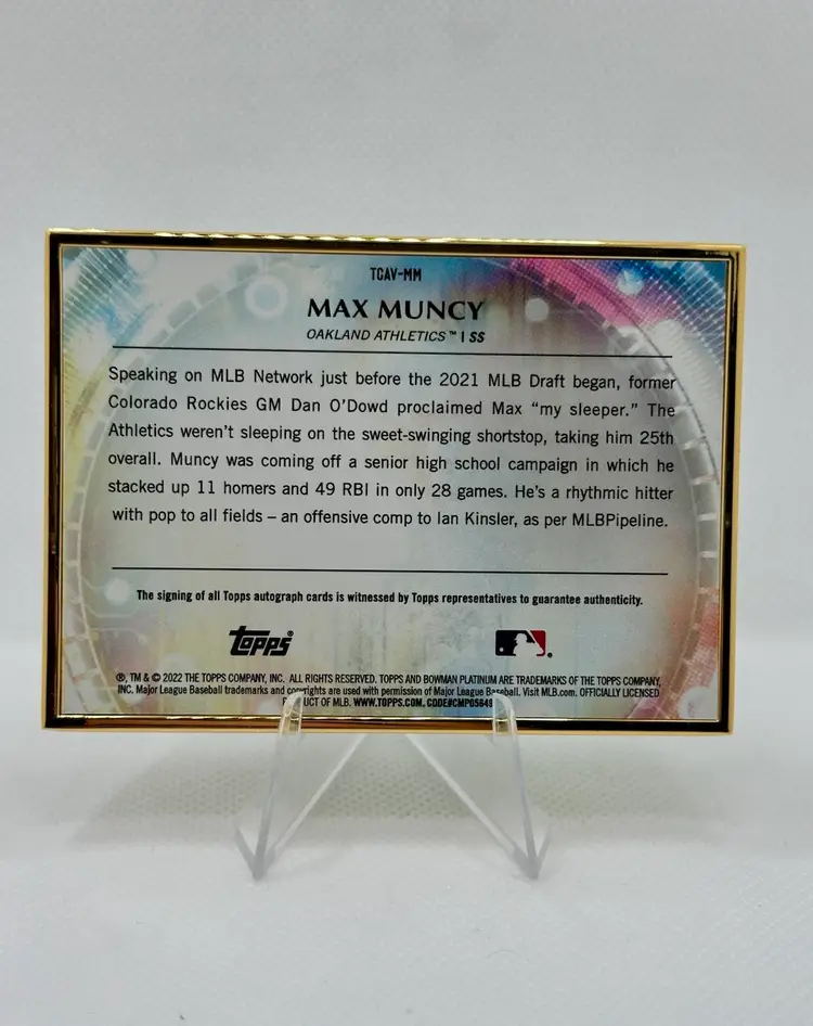 Max Muncy Auto /5 2022 Bowman Transcendent Oakland Athletics