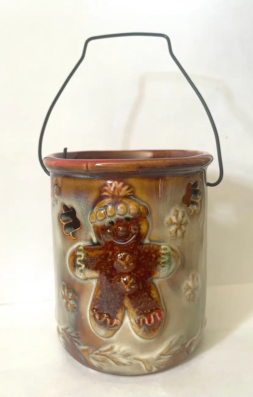 Gingerbread Man Votive Candle Holder Ceramic