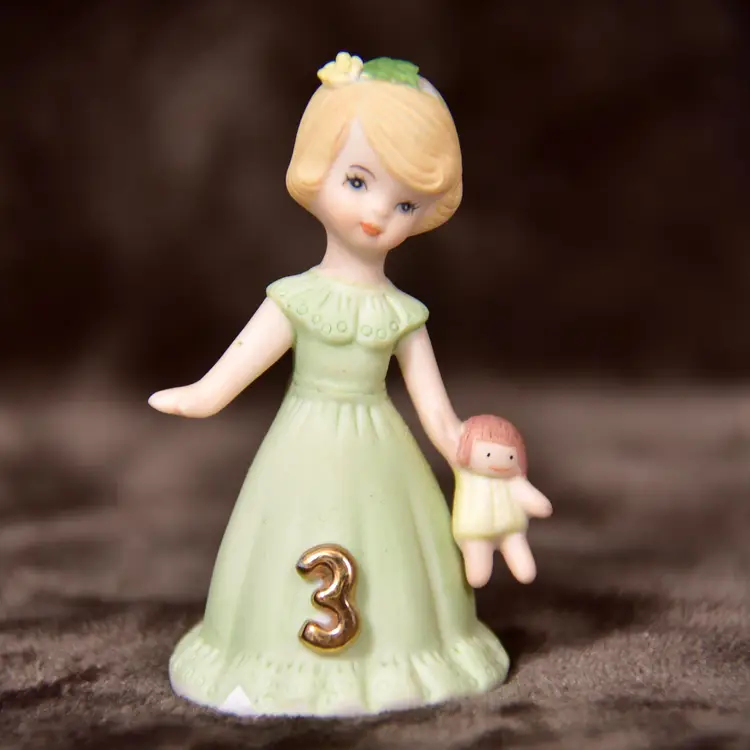 Growing Up Birthday Girls 1981 Vintage 3 Year Old Enesco Blonde