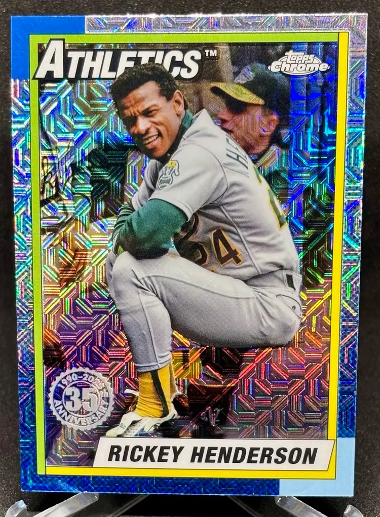 2025 Topps Series 1 Rickey Henderson 1990 Sliver Pack Mojo T90C-40 Oakland Athletics