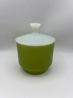 Anchor Hocking Fire-King Meadow Green Glass Sugar Container