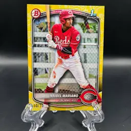 Naibel Mariano 2025 Bowman Yellow Pattern /75 1st Bowman Cincinnati Reds