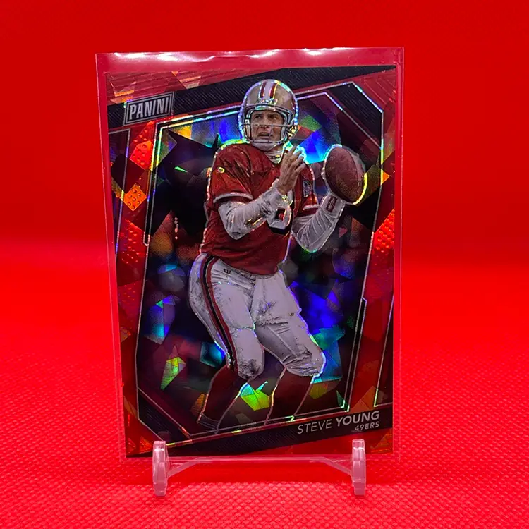 2023 Panini National Steve Young #7 VIP Gold Pack Red Sparkle 102/199