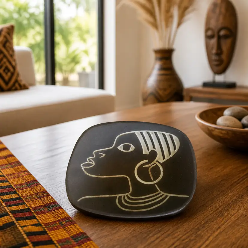RARE FIND - Vintage 1960's Jaap Ravelli Wall Plate of African Woman, 5.5" x 4.75"