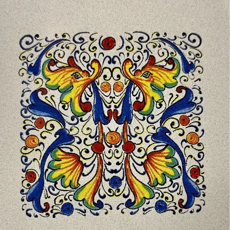 Meridian Ceramiche Wavy Decorative 8” Ceramic Plate Multicolor Italy