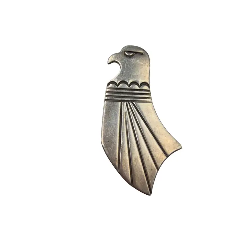 Vintage Rare Allison S. Lee Navajo Old Sterling Silver Bird Brooch