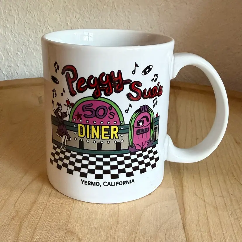 Peggy Sue’s 50s Diner in Yermo California Novelty Memorabilia Ceramic Coffee Mug