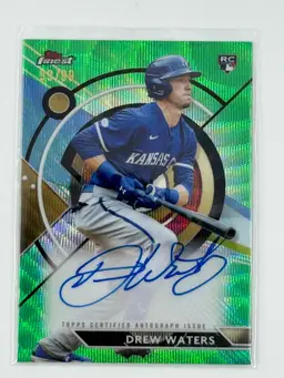 Drew Waters 2023 Topps Finest Green Wave Autograph /99 Kansas City Royals