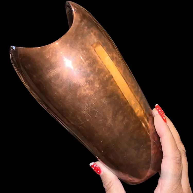 Nambé Lou Henry 2010 Atomic Shaped Bronze Alloy Metal Vase