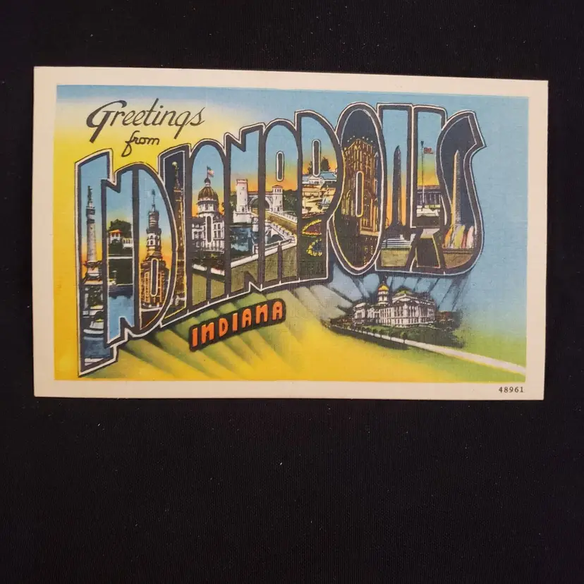 Postcard Greetings From INDIANAPOLIS Indiana unused Vintage