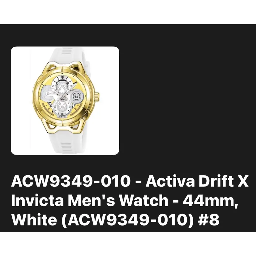 Activa Drift X Invicta Men's Watch - 44mm, White (ACW9349-010)