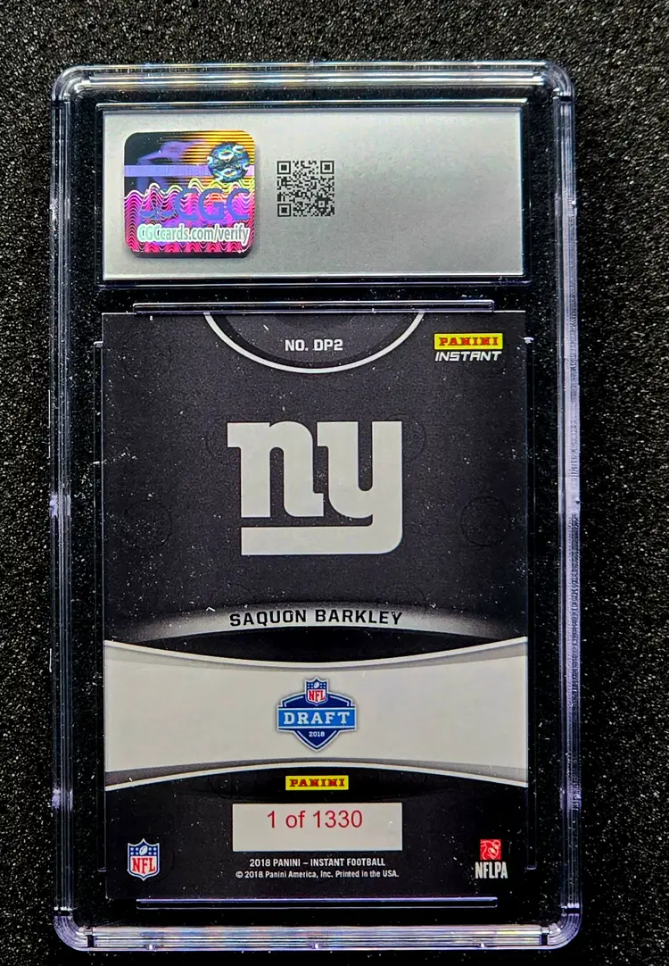 SAQUON BARKLEY 2018 Panini Instant NFL Draft Night #DP2  Rookie /1330 CGC 9 Mint