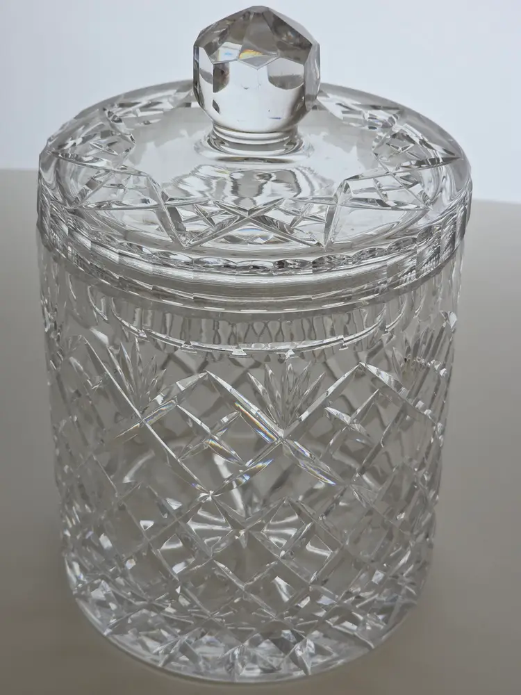 Cut Glass Lidded cookie jar