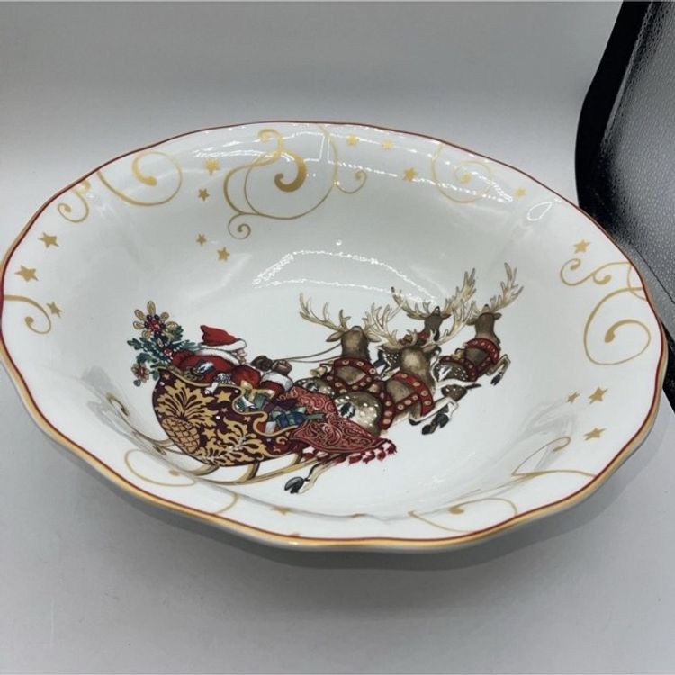 Williams Sonoma Twas the Night Before Christmas 13" Round Serving Bowl