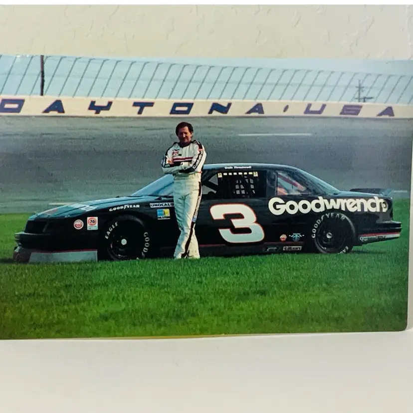 Vintage Dale Earnhardt Sr 1990 #3 Goodwrench Hero Postcard Nascar RCR #1