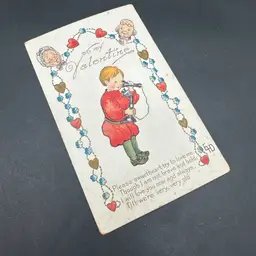 “To My Valentine” H. Ethel Dewees Artist Antique Valentine Postcard, Postmarked 1912