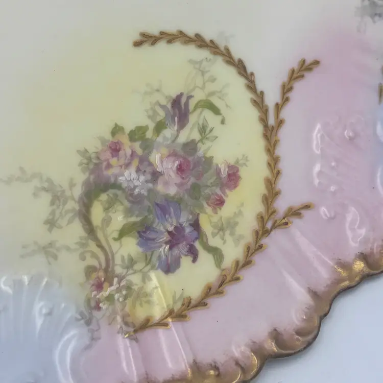 Antique Limoges Partridge and Richardson France Hand Painted Porcelain Tray