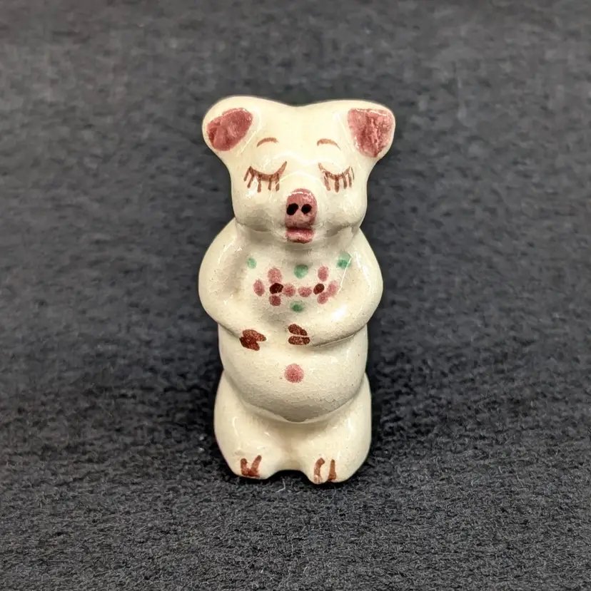 Vintage Rio Hondo Miniature Pig Figurine 1-7/8" Tall California Pottery