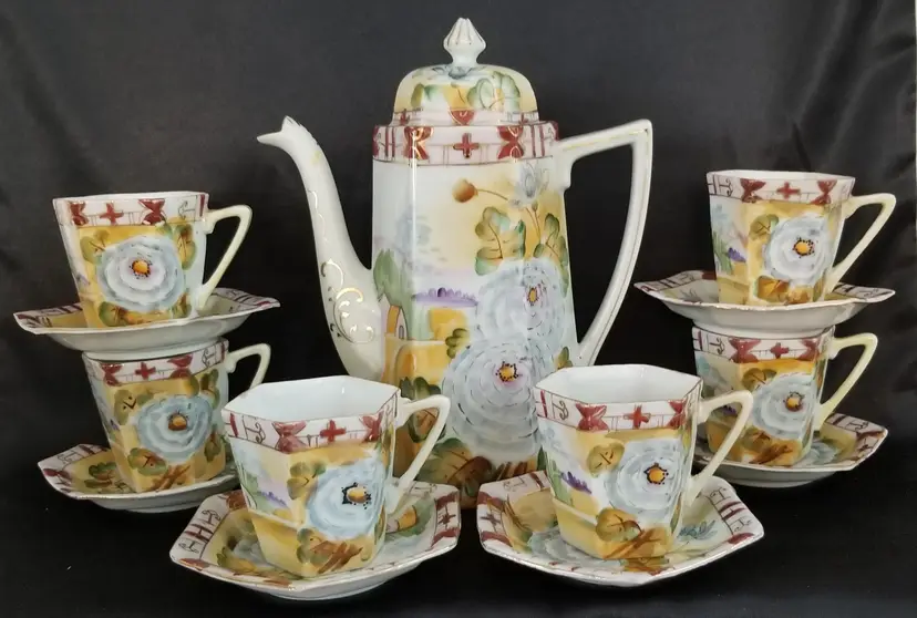 Antique Hand-Painted Nippon Te-Oh Tea Set
