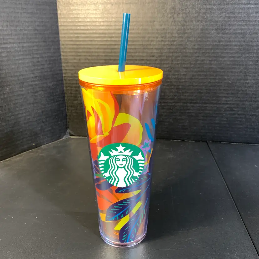 Starbucks 24oz Orange Floral Terra Tumbler 2022