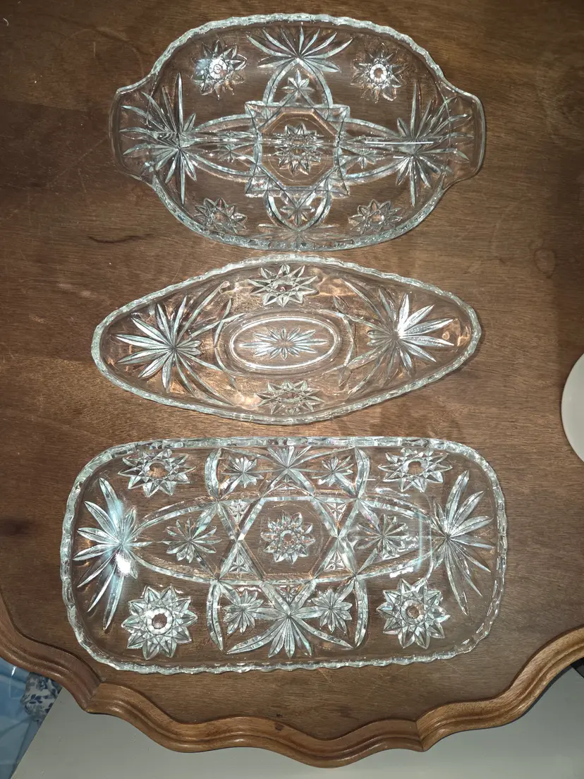 Vintage Anchor Hocking Star of David Serving Set