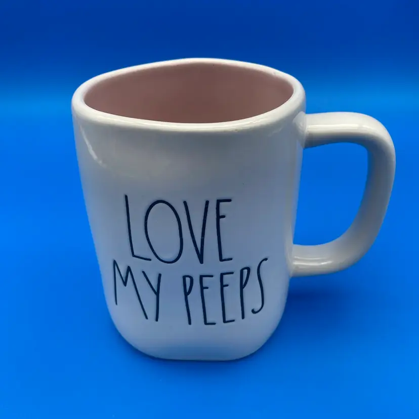 Love My Peeps White & Pink Ceramic Mug - Rae Dunn Artisan Collection by Magenta