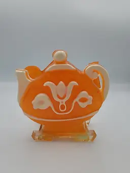 Vintage Lucite Orange Teapot Napkin Holder
