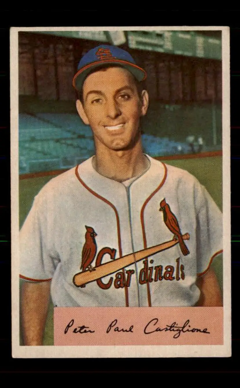 1954 Bowman #174b Pete Castiglione - (pk-tl3) - St. Louis Cardinals