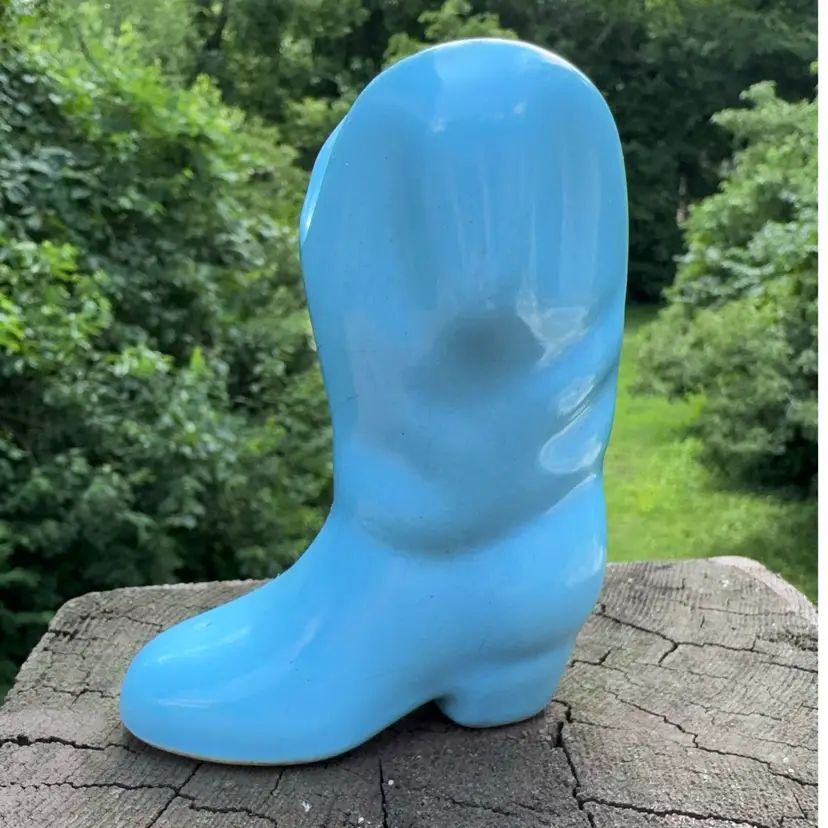 Blue 3.75" Cowboy Boot Mini Wall Pocket/ Toothpick Holder