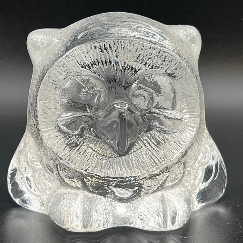 Goebel West Germany Clear Owl Paperweight 2.75”