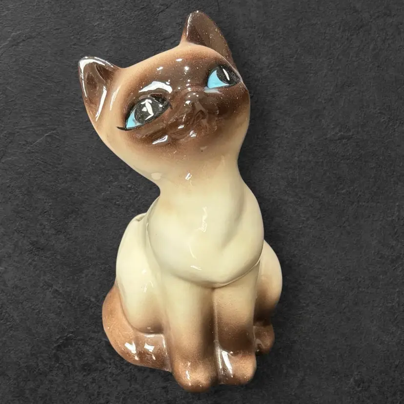 Vintage Ceramic Siamese Cat Planter