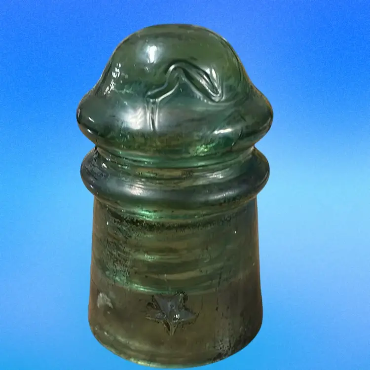 Vintage Green Glass Insulator