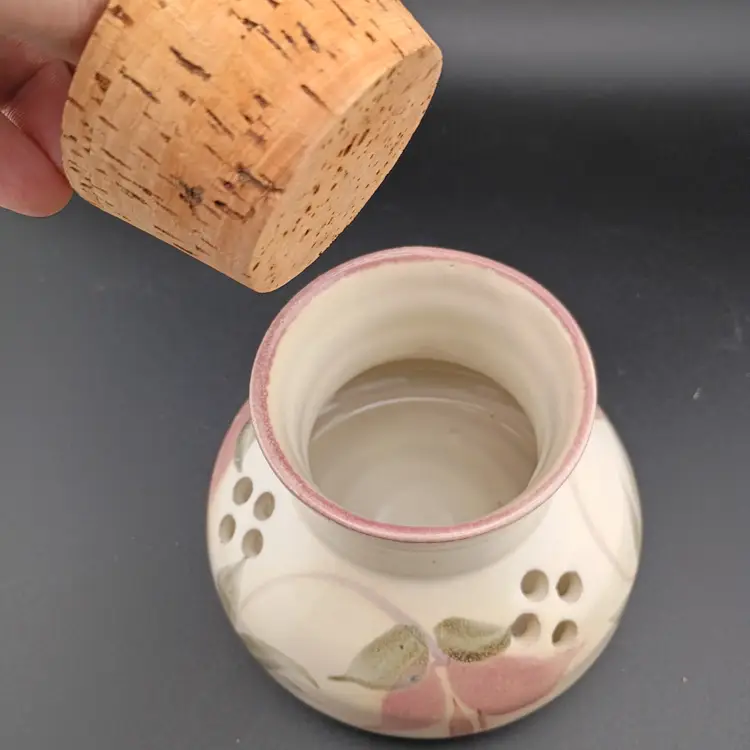 Studio pottery pomander/potpourri pot, signed