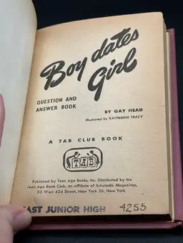 Boy Dates Girl Book by Gay Head Second Printing 1956